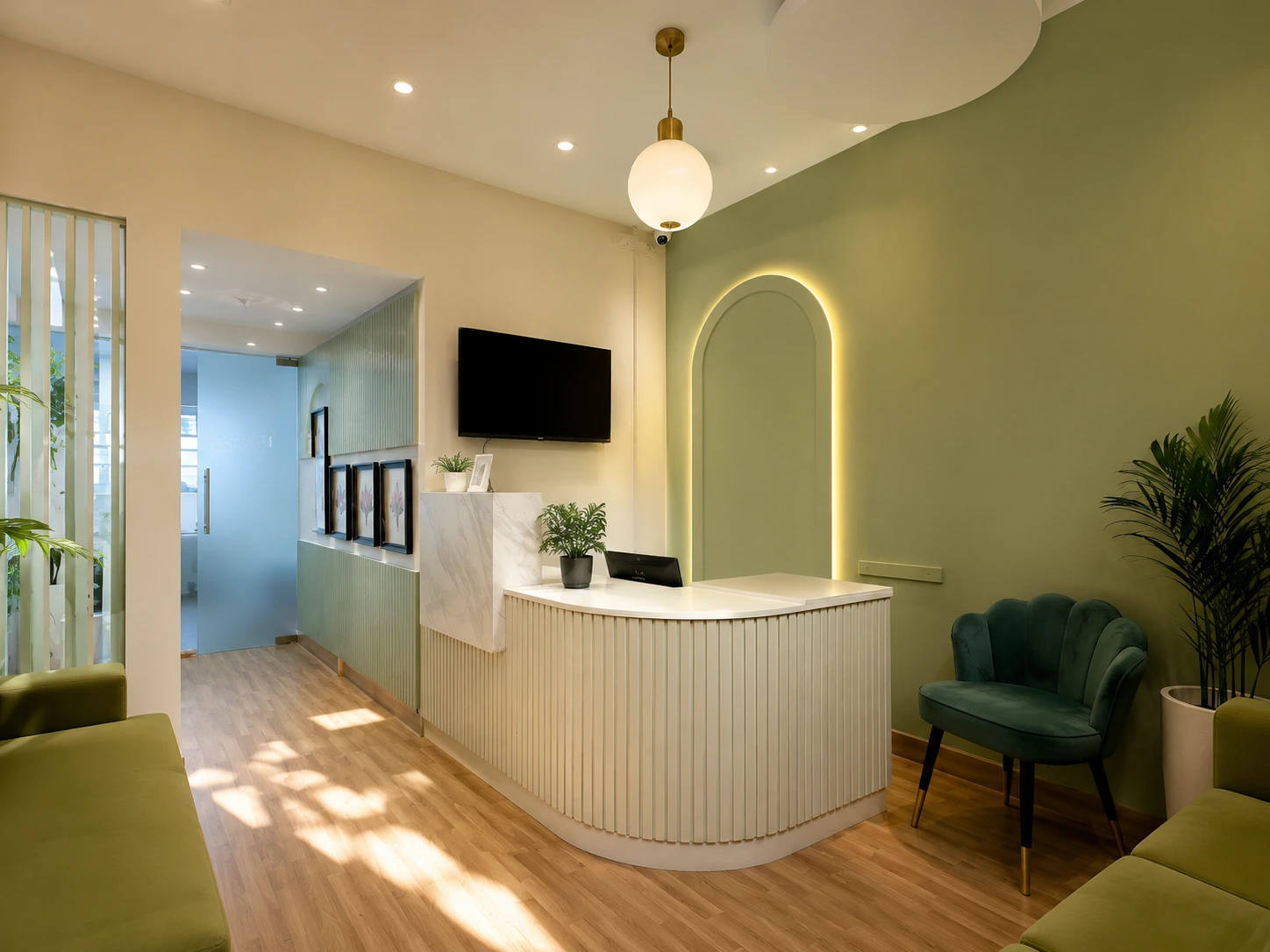 Modern Smilescape Dental Care clinic reception in Anna Nagar Chennai